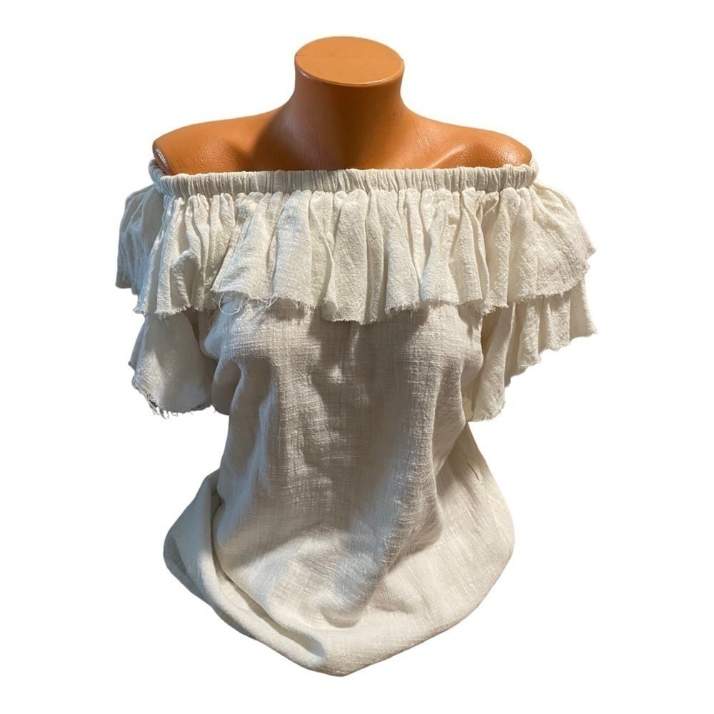 Sir The Label New Off White Chessa Cotton Off Shoulder Mini Dress 1 Small Nwt — image 2 of 8